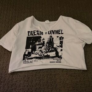SHEIN White Dream Tunnel Graphic Tee
